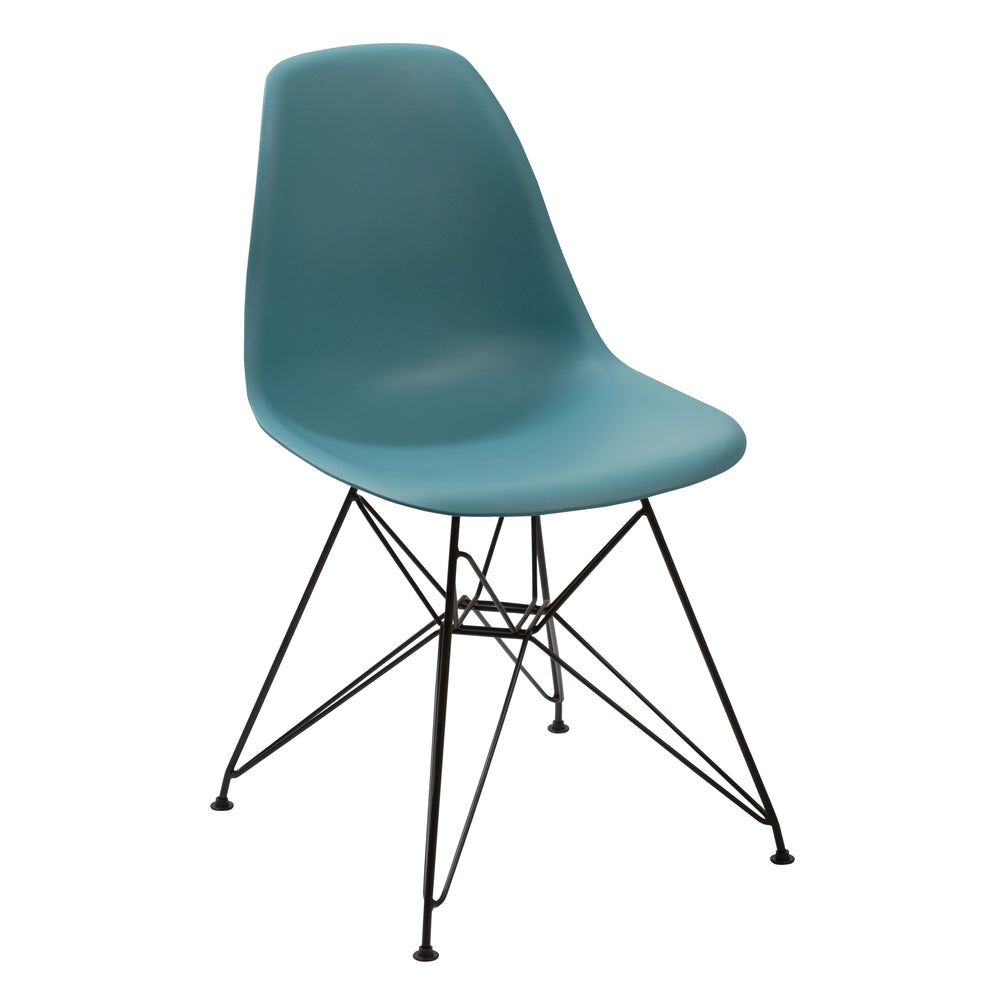 Modus Furniture 9L5666R Rostock Molded Plastic Wire Base Dining Chair In Reef
