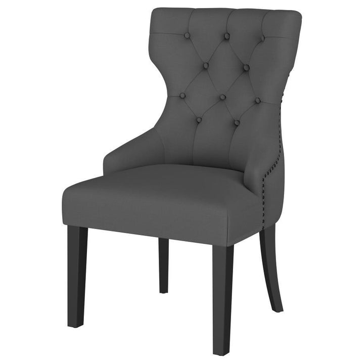 Baney - Fabric Upholstered Dining Side Chair - Gray And Black
