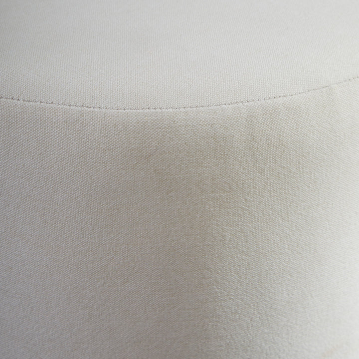 Lyra Fabric Pouf Ottoman in Ivory