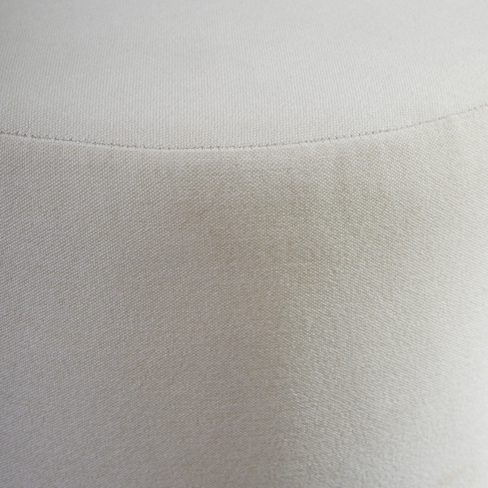 Lyra Fabric Pouf Ottoman in Ivory