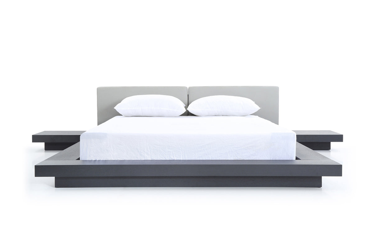 Opal Modern Wenge  and  Grey Platform Bed