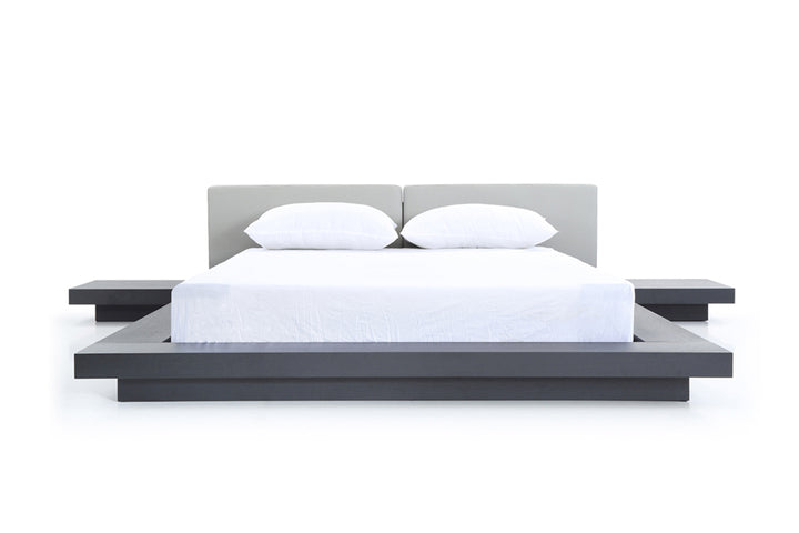 Opal Modern Wenge  and  Grey Platform Bed