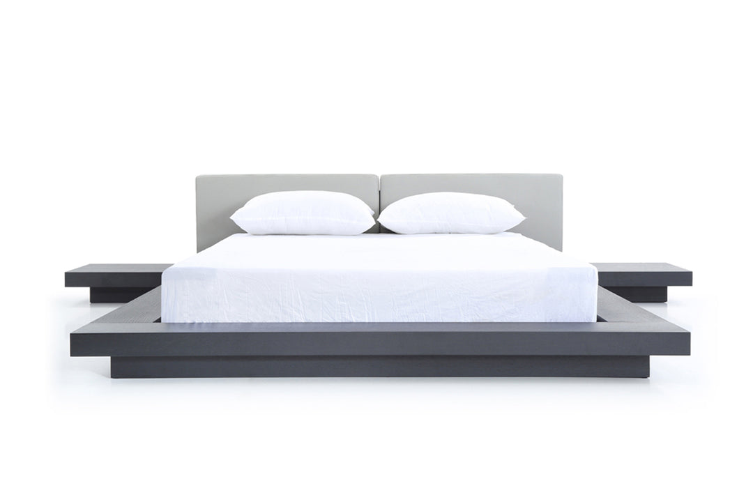 Opal Modern Wenge & Grey Platform Bed