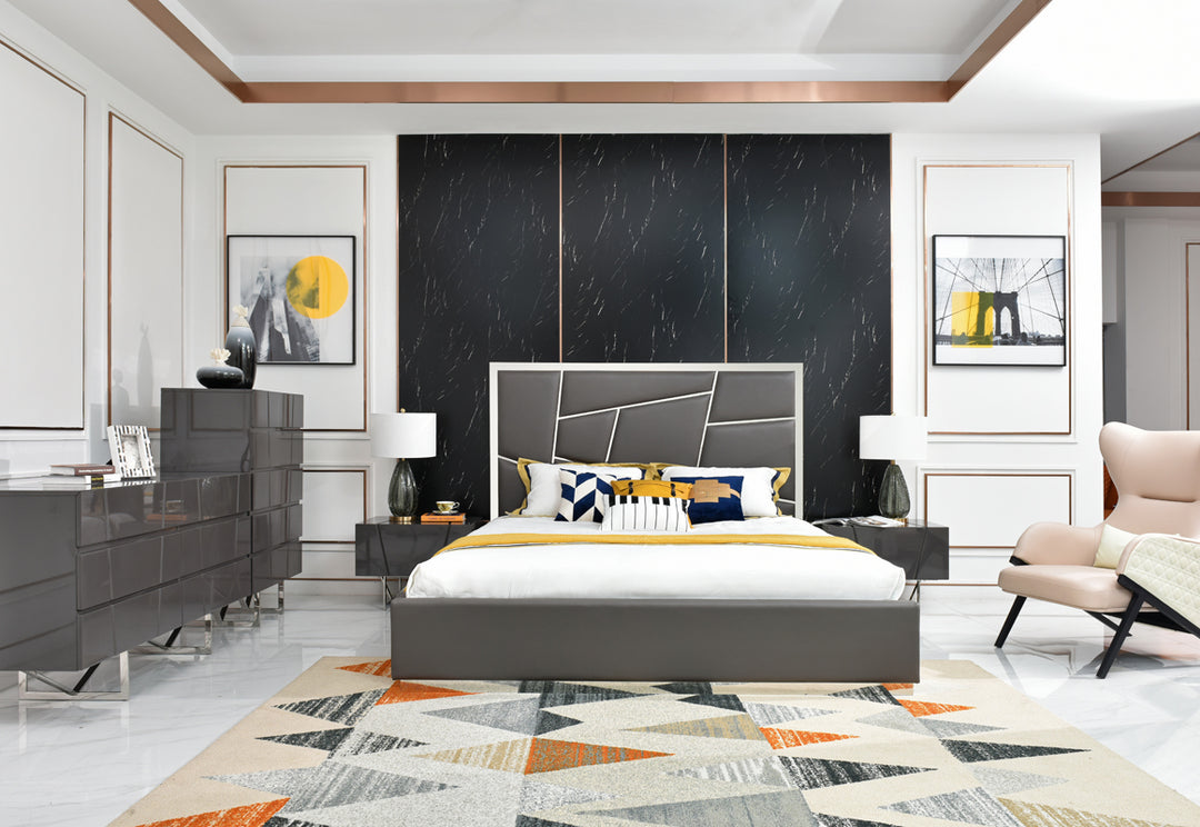 Chrysler Modern Grey Bedroom Set
