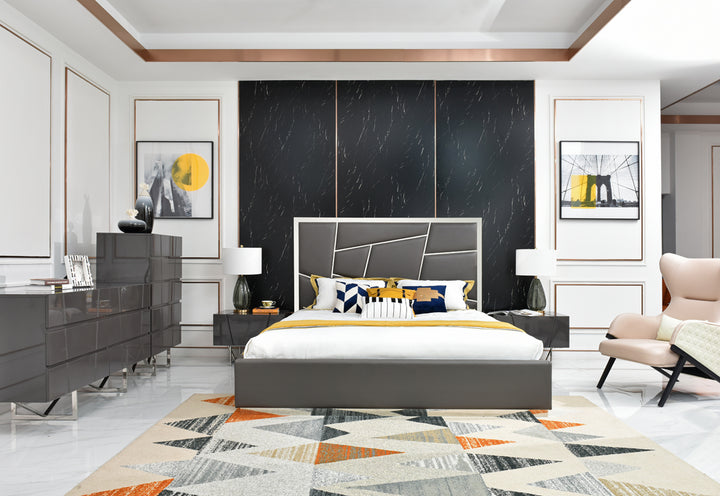 Chrysler Modern Grey Bedroom Set