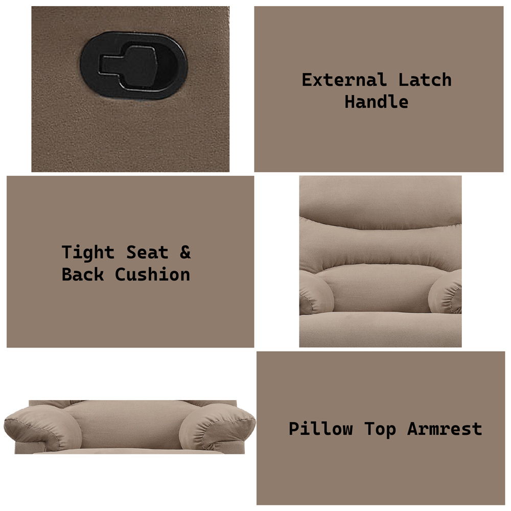 Arcadia - Motion Recliner - Light Brown Microfiber