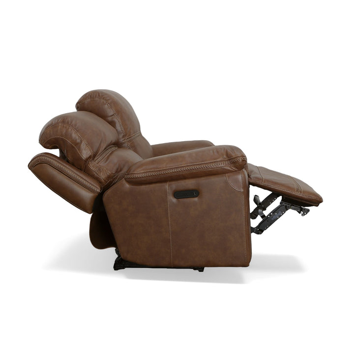 Fenwick Power Reclining Loveseat With Power Headrests Cognac