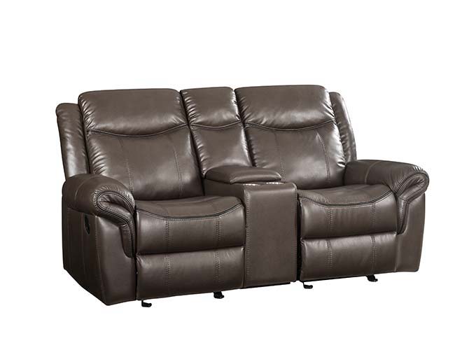 ACME Furniture Lydia Motion Loveseat With USB & Console Brown Leather A