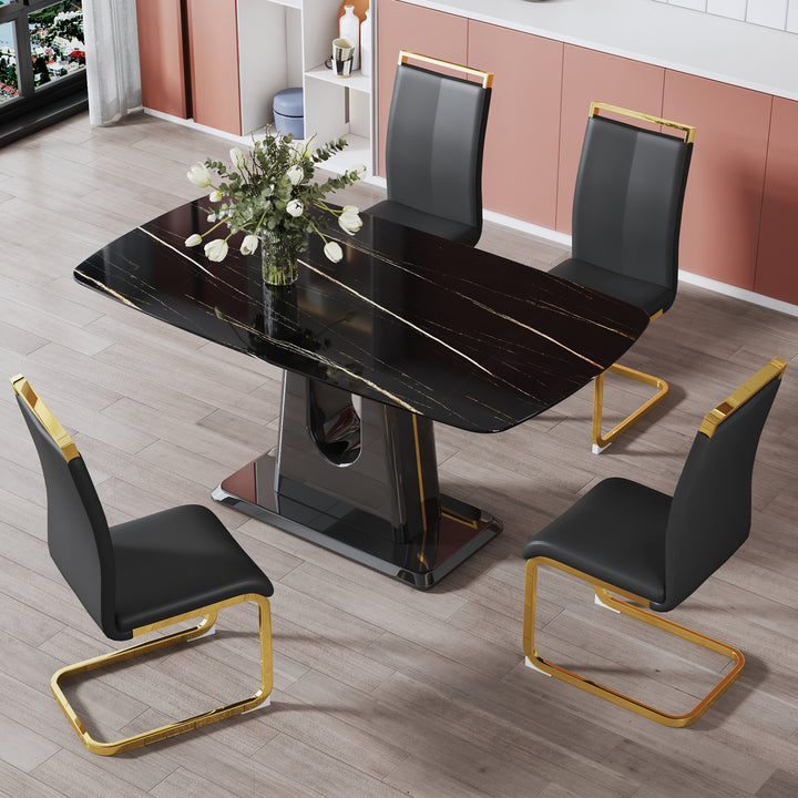 modern-dining-table-with-imitation-marble-craft-glass-top