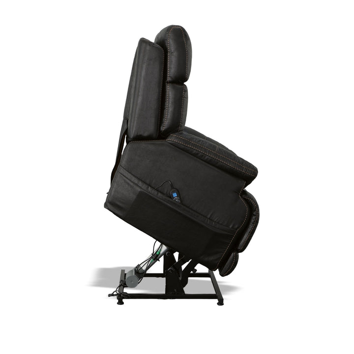 Clive Fabric Power Lift Recliner with Power Headrest &amp; Lumbar in Peppercorn