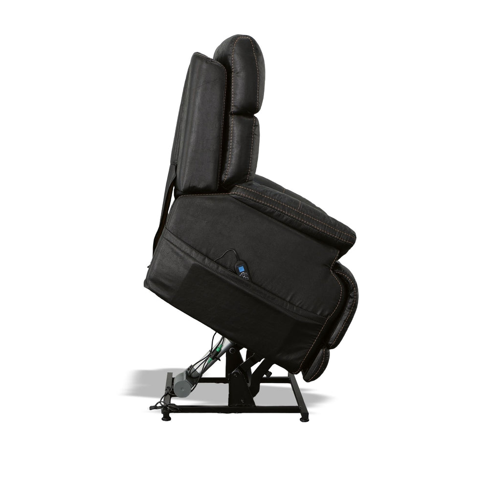 Clive Fabric Power Lift Recliner with Power Headrest & Lumbar in Peppercorn