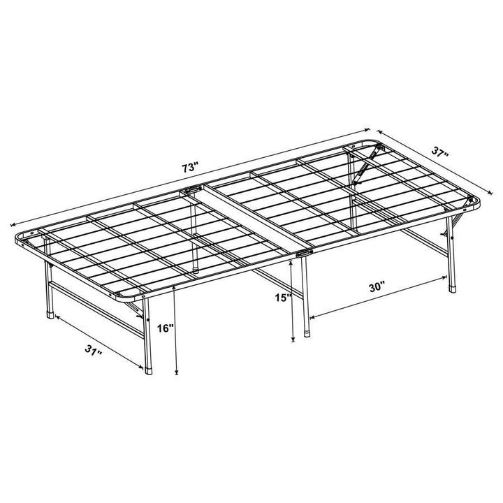 Mabel - Metal Twin Mattress Support Platform Bed - Black