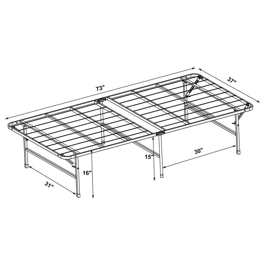 Mabel - Metal Twin Mattress Support Platform Bed - Black