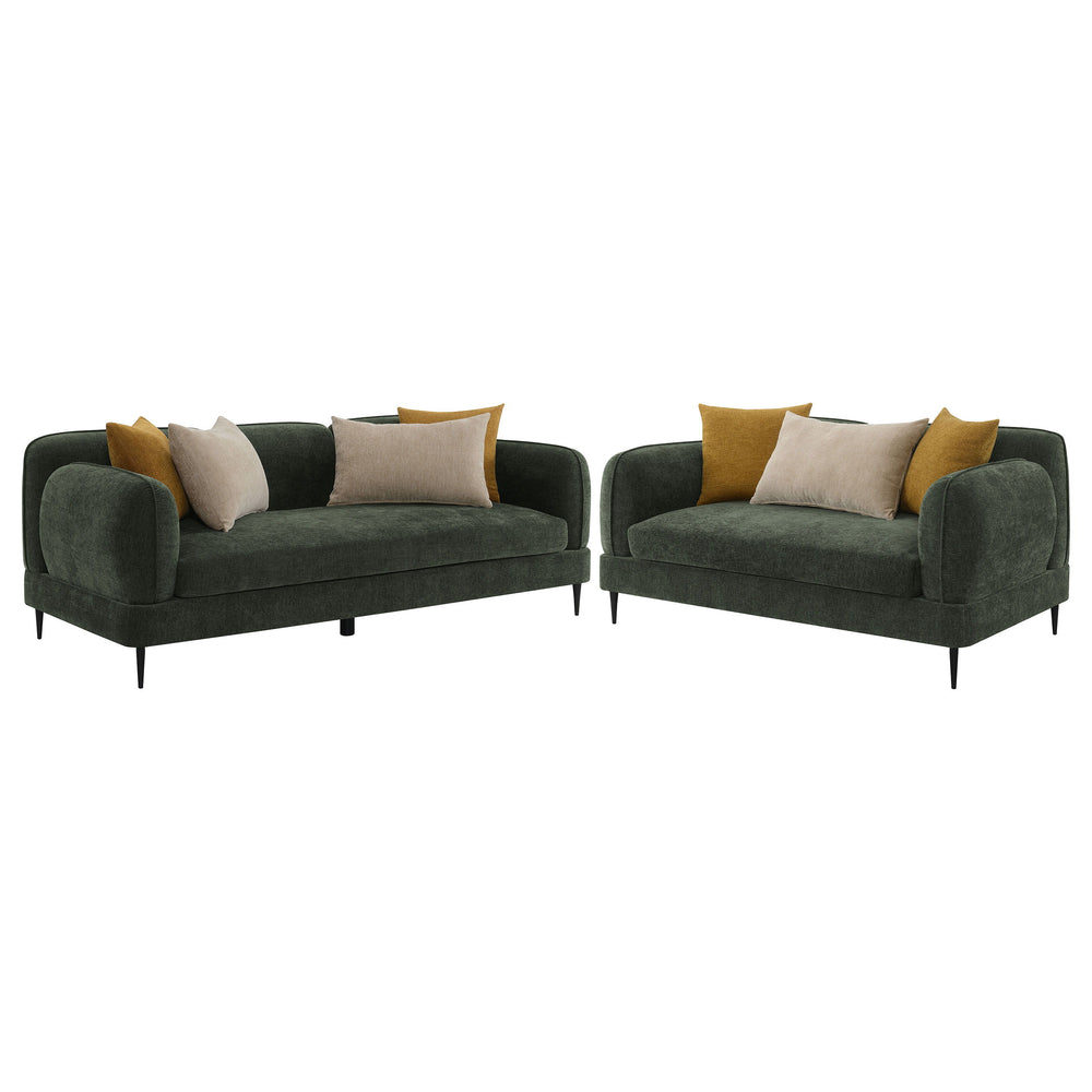 Coaster Furniture Jade - 2 Piece Chenille Upholstered Sofa Set - Green