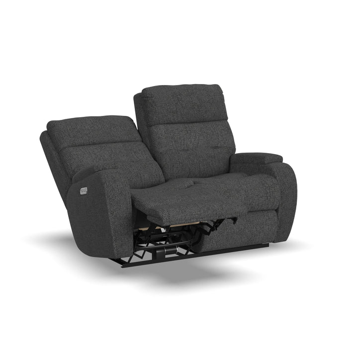 Strait Power Reclining Loveseat With Power Headrests Gray