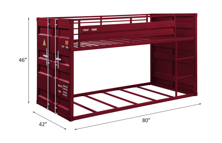 Cargo - Twin Twin Bunk Bed - Red