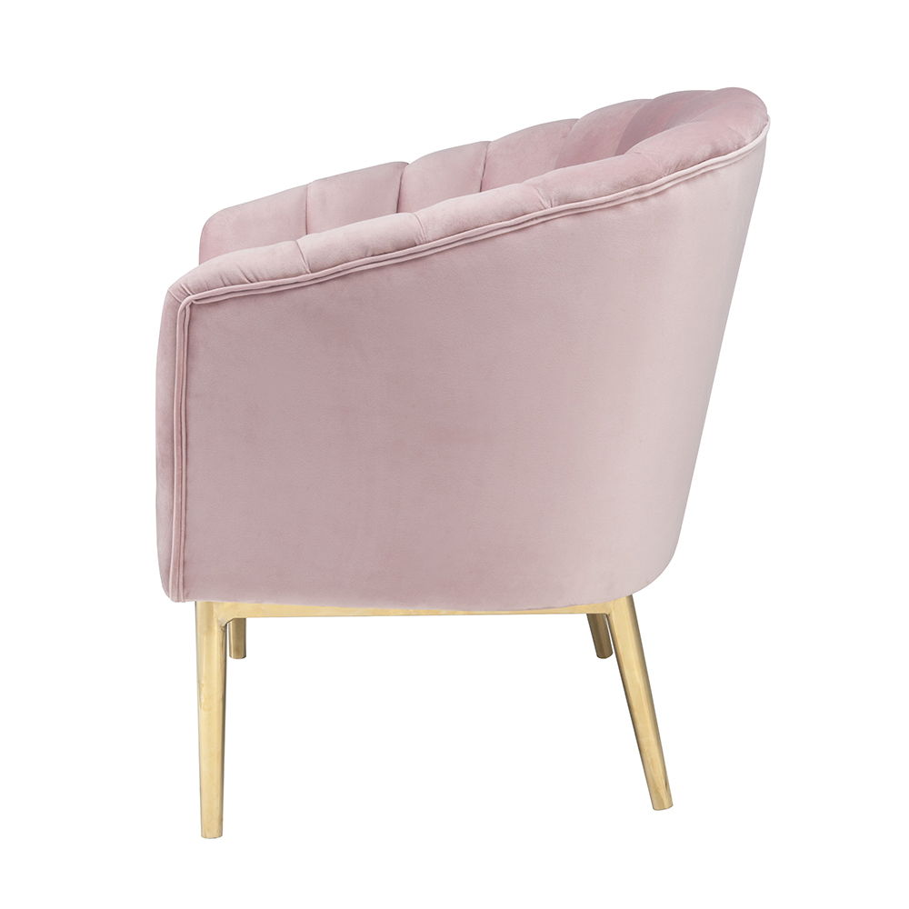 Colla - Accent Chair - Blush Pink Velvet & Gold