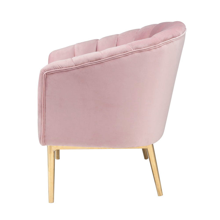 Colla - Accent Chair - Blush Pink Velvet & Gold