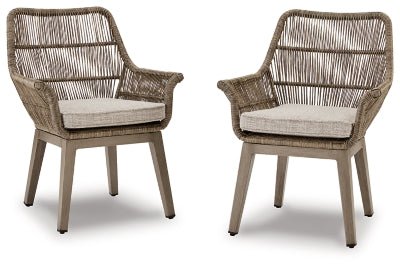 Beach Front Arm Chair with Cushion (Set of 2) - Beige | Ashley Furniture