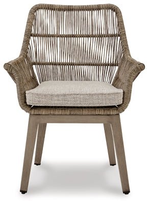 Beach Front Arm Chair with Cushion (Set of 2) - Beige Chair Set modern furniture Contempo Furniture