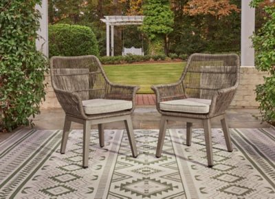 Beach Front Arm Chair with Cushion (Set of 2) - Beige Chair Set modern furniture Contempo Furniture