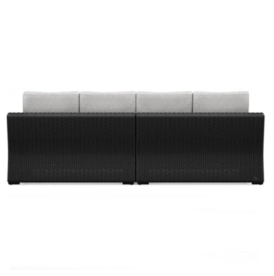 Beachcroft 2 - Piece Outdoor Loveseat with Cushion - Black Loveseat modern furniture Contempo Furniture