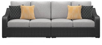 Beachcroft 2 - Piece Outdoor Loveseat with Cushion - Black Loveseat modern furniture Contempo Furniture