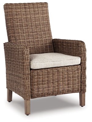 Beachcroft Outdoor Arm Chair with Cushion (Set of 2) - Beige | Ashley Furniture