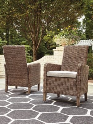 Beachcroft Outdoor Arm Chair with Cushion (Set of 2) - Beige Chair Set modern furniture Contempo Furniture