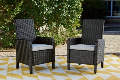 Beachcroft Outdoor Arm Chair with Cushion (Set of 2) - Black Chair Set modern furniture Contempo Furniture