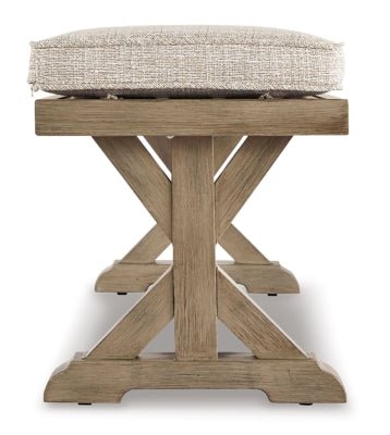 Beachcroft Outdoor Bench with Cushion - Beige Bench modern furniture Contempo Furniture