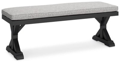 Beachcroft Outdoor Bench with Cushion - Black Bench modern furniture Contempo Furniture