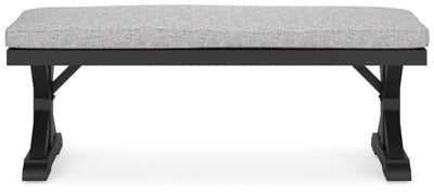 Beachcroft Outdoor Bench with Cushion - Black Bench modern furniture Contempo Furniture