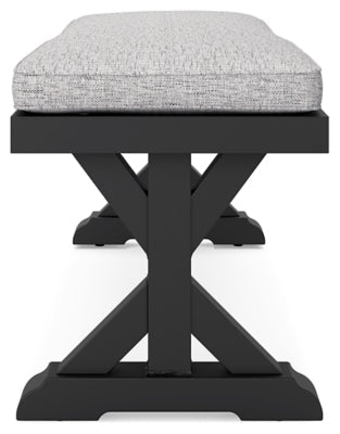 Beachcroft Outdoor Bench with Cushion - Black Bench modern furniture Contempo Furniture