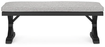 Beachcroft Outdoor Bench with Cushion - Black Bench modern furniture Contempo Furniture