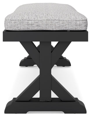 Beachcroft Outdoor Bench with Cushion - Black Bench modern furniture Contempo Furniture