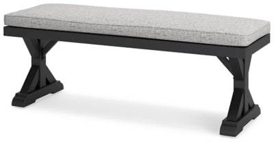 Beachcroft Outdoor Bench with Cushion - Black Bench modern furniture Contempo Furniture
