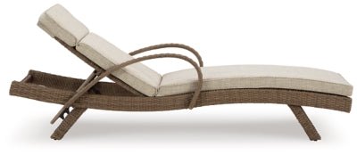 Beachcroft Outdoor Chaise Lounge with Cushion - Beige Chaise modern furniture Contempo Furniture