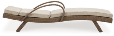 Beachcroft Outdoor Chaise Lounge with Cushion - Beige Chaise modern furniture Contempo Furniture