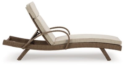 Beachcroft Outdoor Chaise Lounge with Cushion - Beige Chaise modern furniture Contempo Furniture