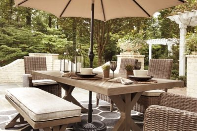 Beachcroft Outdoor Dining Table - Beige Dining Table modern furniture Contempo Furniture