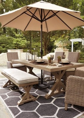 Beachcroft Outdoor Dining Table - Beige Dining Table modern furniture Contempo Furniture