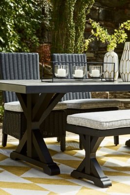 Beachcroft Outdoor Dining Table - Black Dining Table modern furniture Contempo Furniture