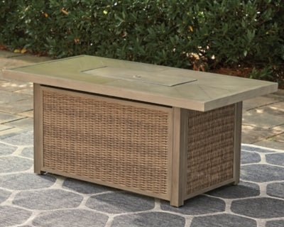 Beachcroft Outdoor Fire Pit Table - Beige Fire Pits modern furniture Contempo Furniture