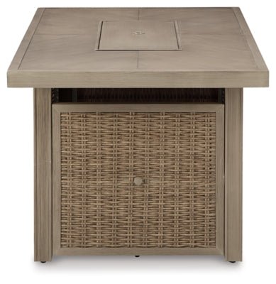 Beachcroft Outdoor Fire Pit Table - Beige Fire Pits modern furniture Contempo Furniture