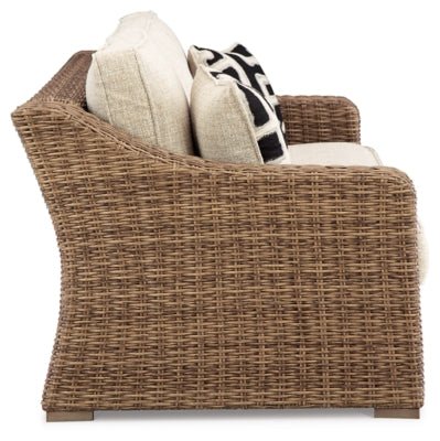 Beachcroft Outdoor Sofa with Cushion - Beige Outdoor Seating modern furniture Contempo Furniture