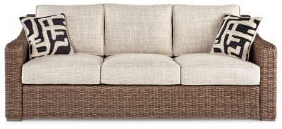 Beachcroft Outdoor Sofa with Cushion - Beige Outdoor Seating modern furniture Contempo Furniture