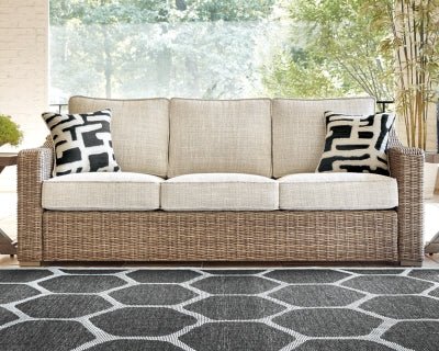 Beachcroft Outdoor Sofa with Cushion - Beige Outdoor Seating modern furniture Contempo Furniture
