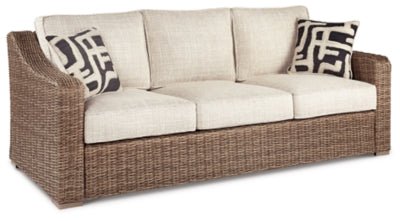 Beachcroft Outdoor Sofa with Cushion - Beige | Ashley Furniture