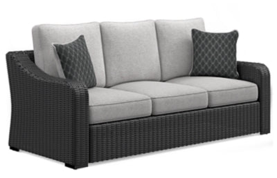 Beachcroft Outdoor Sofa with Cushion - Black Outdoor Seating modern furniture Contempo Furniture